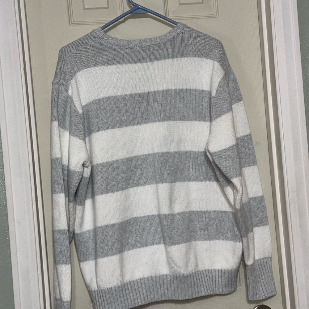 Brandy Melville Striped Gray and White Sweater 100% Cotton - Picture 6 of 6